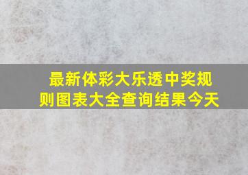 最新体彩大乐透中奖规则图表大全查询结果今天