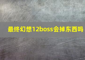 最终幻想12boss会掉东西吗