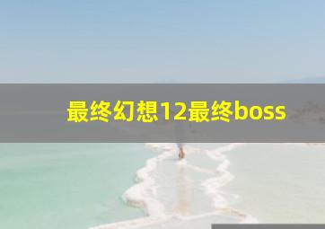 最终幻想12最终boss