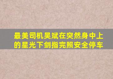 最美司机吴斌在突然身中上的星光下剑指完照安全停车