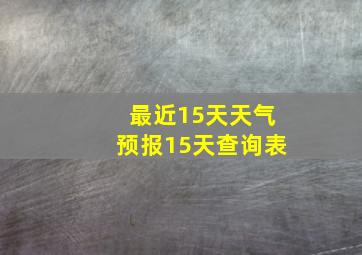 最近15天天气预报15天查询表