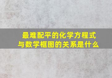 最难配平的化学方程式与数学框图的关系是什么