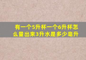 有一个5升杯一个6升杯怎么量出来3升水是多少毫升