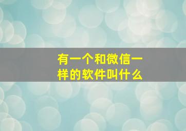 有一个和微信一样的软件叫什么