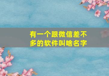 有一个跟微信差不多的软件叫啥名字