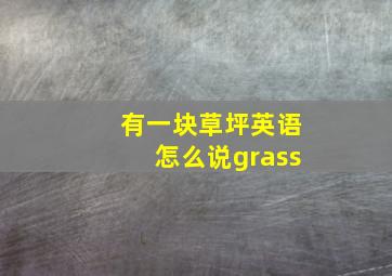 有一块草坪英语怎么说grass