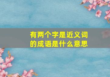 有两个字是近义词的成语是什么意思