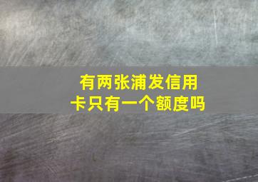 有两张浦发信用卡只有一个额度吗