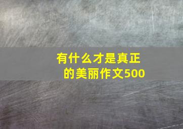 有什么才是真正的美丽作文500