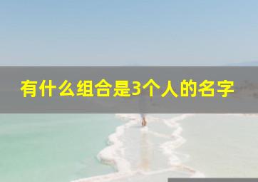 有什么组合是3个人的名字