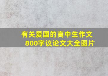 有关爱国的高中生作文800字议论文大全图片