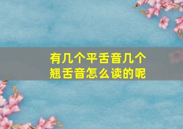 有几个平舌音几个翘舌音怎么读的呢