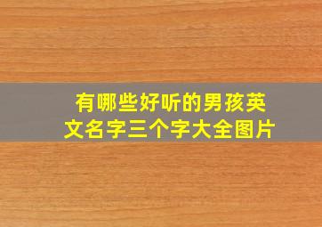 有哪些好听的男孩英文名字三个字大全图片