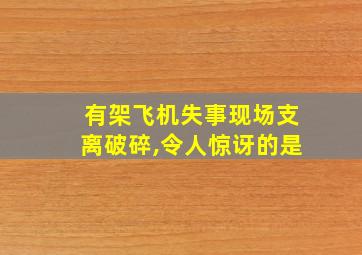 有架飞机失事现场支离破碎,令人惊讶的是