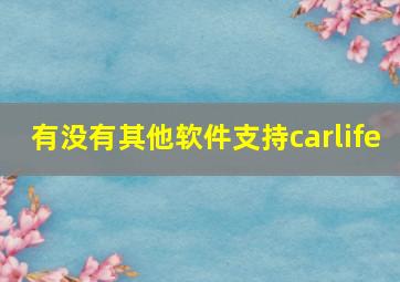 有没有其他软件支持carlife