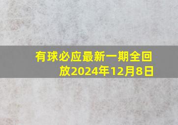 有球必应最新一期全回放2024年12月8日