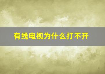 有线电视为什么打不开