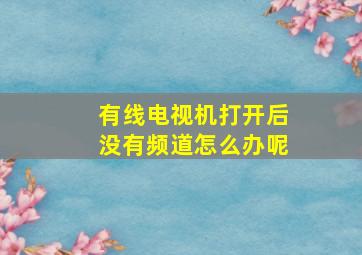 有线电视机打开后没有频道怎么办呢