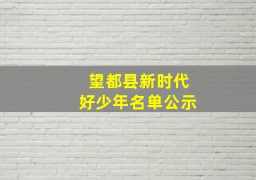 望都县新时代好少年名单公示