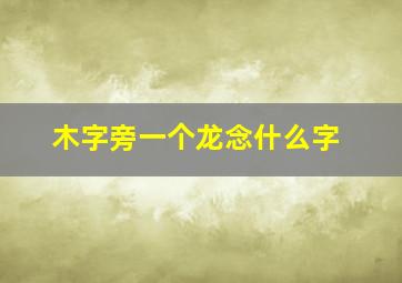 木字旁一个龙念什么字