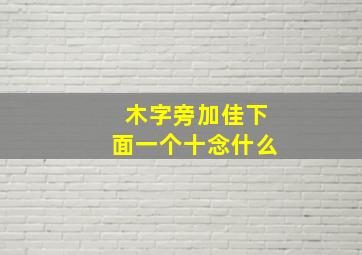 木字旁加佳下面一个十念什么