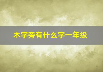 木字旁有什么字一年级