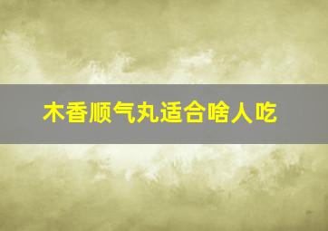 木香顺气丸适合啥人吃