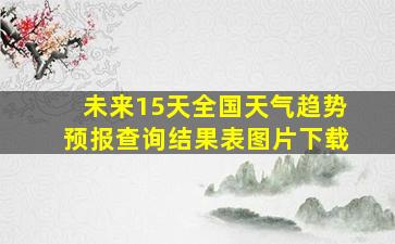 未来15天全国天气趋势预报查询结果表图片下载