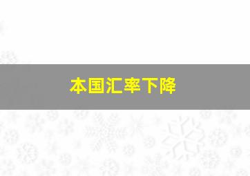 本国汇率下降