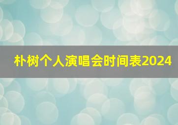 朴树个人演唱会时间表2024