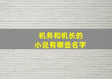 机务和机长的小说有哪些名字