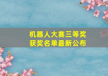 机器人大赛三等奖获奖名单最新公布