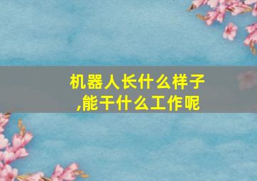 机器人长什么样子,能干什么工作呢