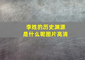 李姓的历史渊源是什么呢图片高清