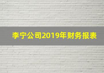 李宁公司2019年财务报表