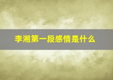 李湘第一段感情是什么