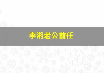 李湘老公前任