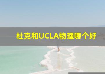 杜克和UCLA物理哪个好