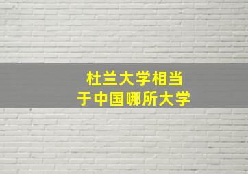 杜兰大学相当于中国哪所大学