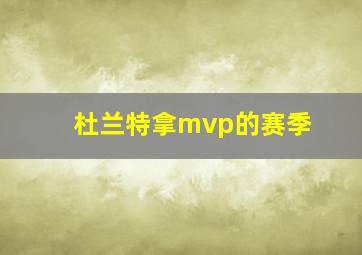 杜兰特拿mvp的赛季