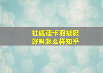 杜威迪卡羽绒服好吗怎么样知乎