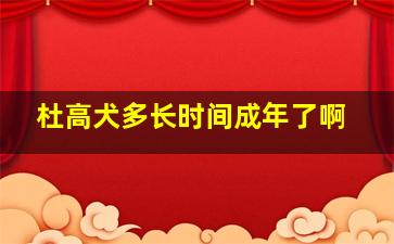 杜高犬多长时间成年了啊