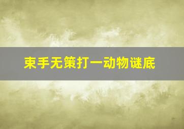 束手无策打一动物谜底