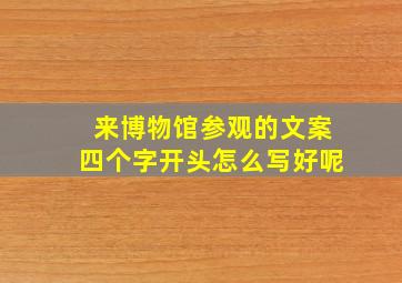 来博物馆参观的文案四个字开头怎么写好呢