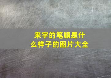 来字的笔顺是什么样子的图片大全