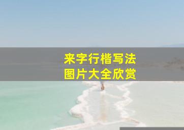 来字行楷写法图片大全欣赏