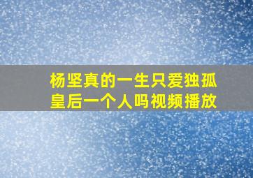 杨坚真的一生只爱独孤皇后一个人吗视频播放