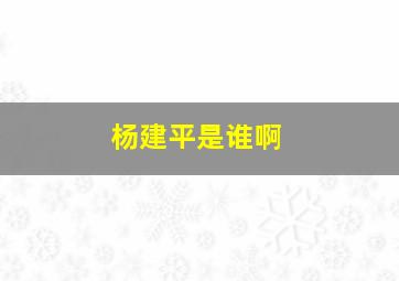 杨建平是谁啊