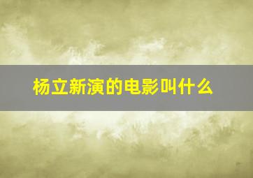 杨立新演的电影叫什么