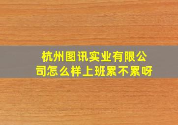 杭州图讯实业有限公司怎么样上班累不累呀